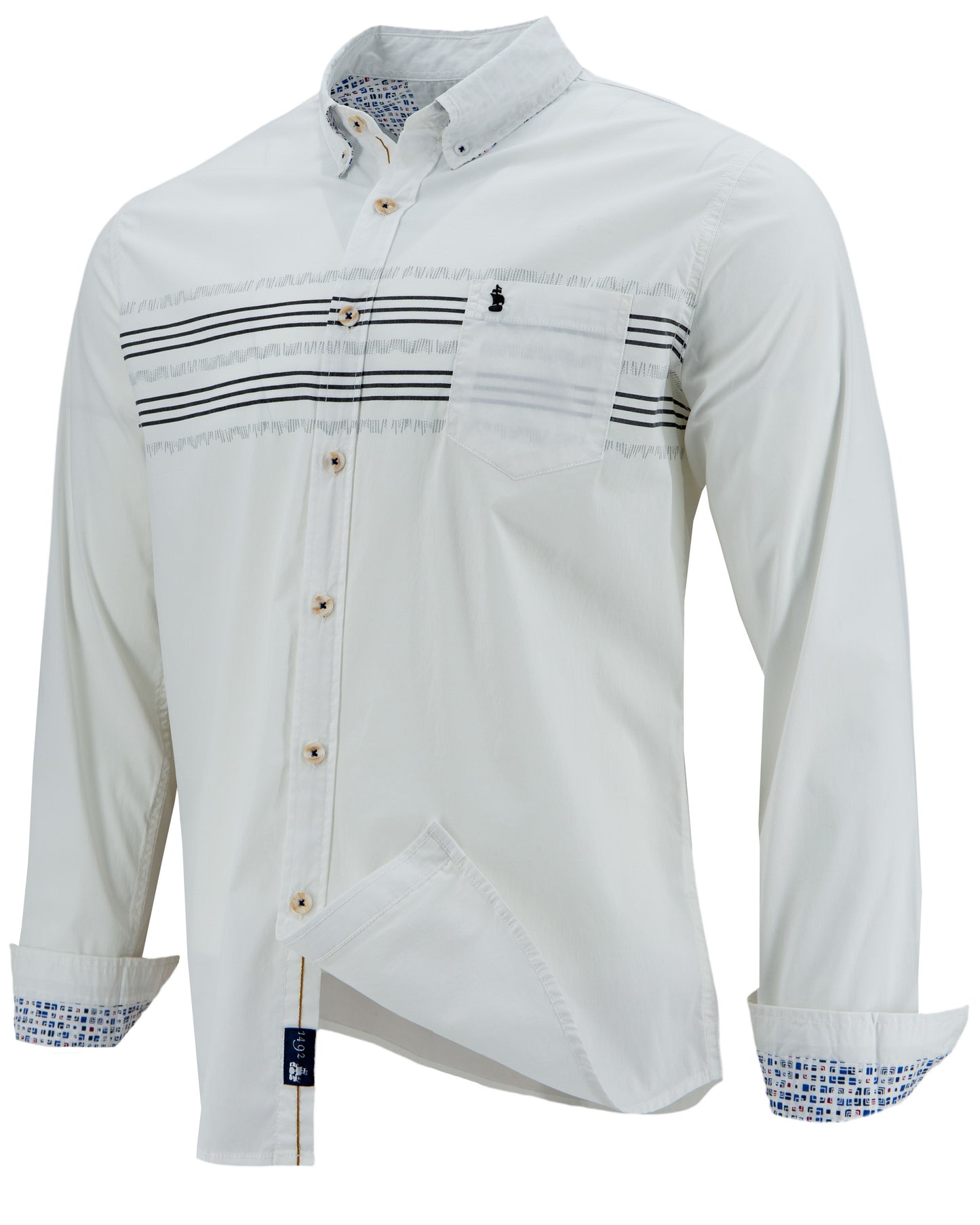CAMISA 1492 MANGAS LARGAS RAYAS PARA CABALLEROS ** ANT-184 X003TOU2DZ
