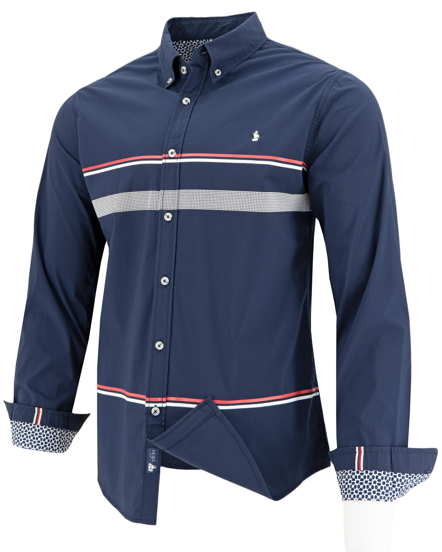 CAMISA 1492 MANGAS LARGAS RAYAS PARA CABALLEROS