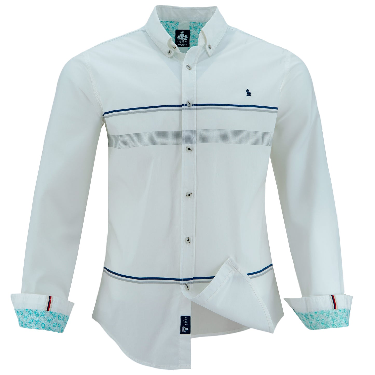 CAMISA 1492 MANGAS LARGAS RAYAS PARA CABALLEROS