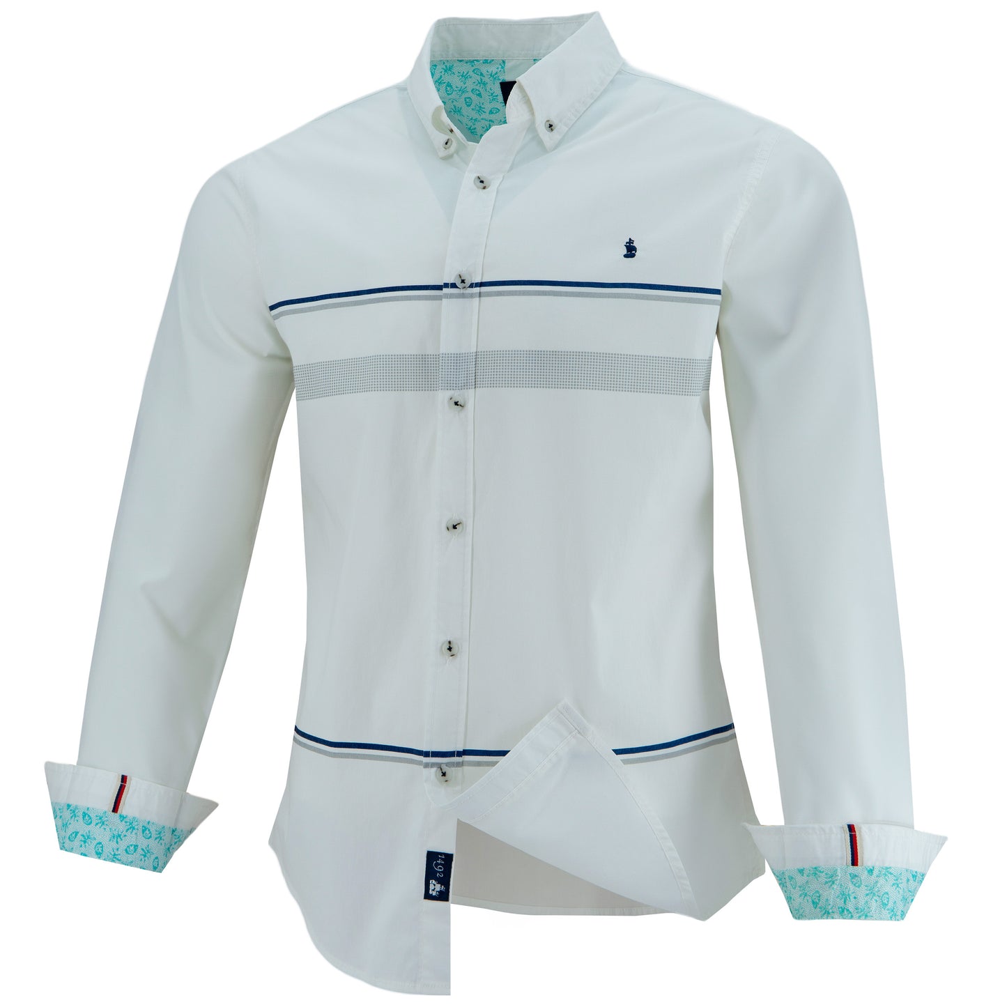 CAMISA 1492 MANGAS LARGAS RAYAS PARA CABALLEROS