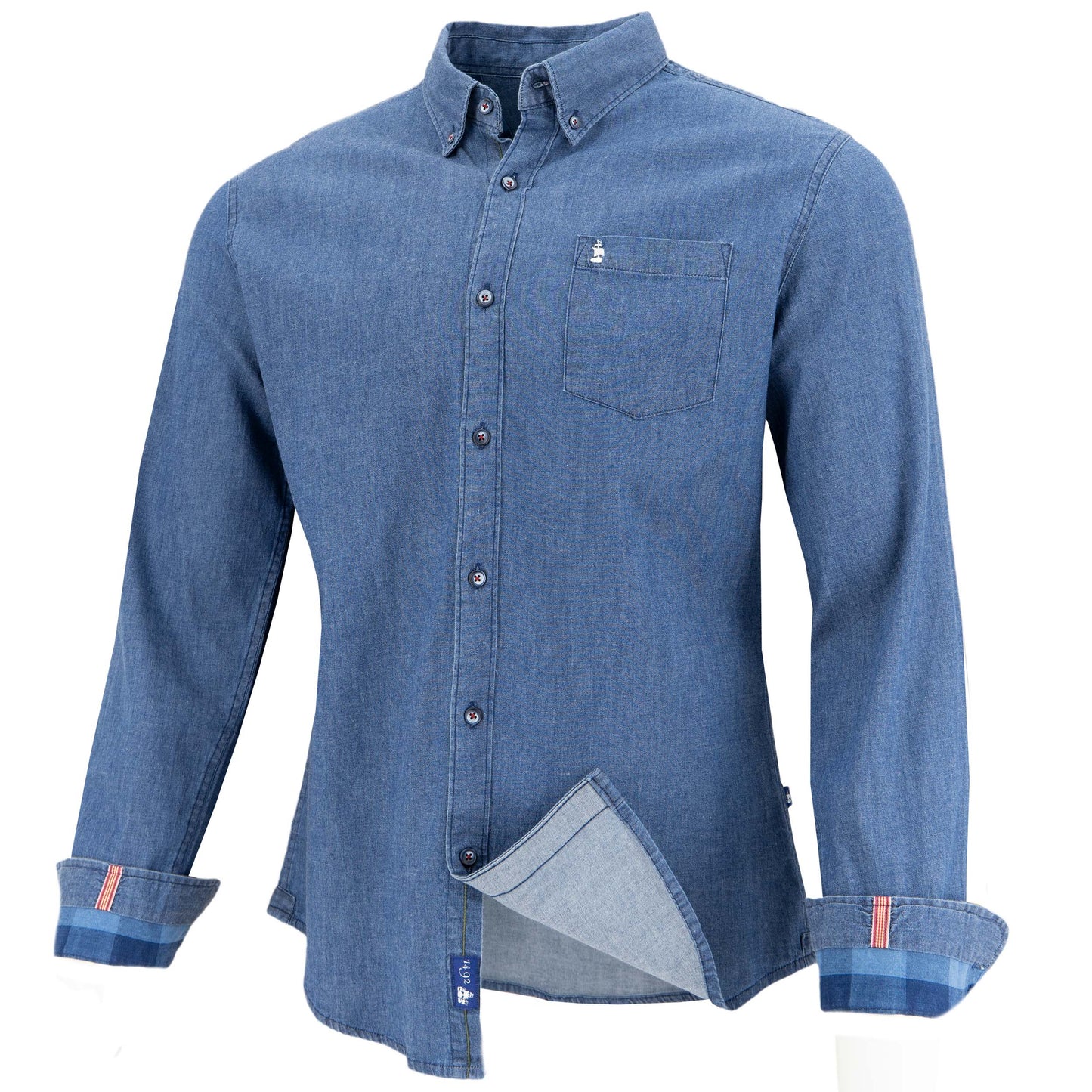 CAMISA 1492 MANGAS LARGAS LISA PARA CABALLEROS ** ANT-220 X003TPMRUZ