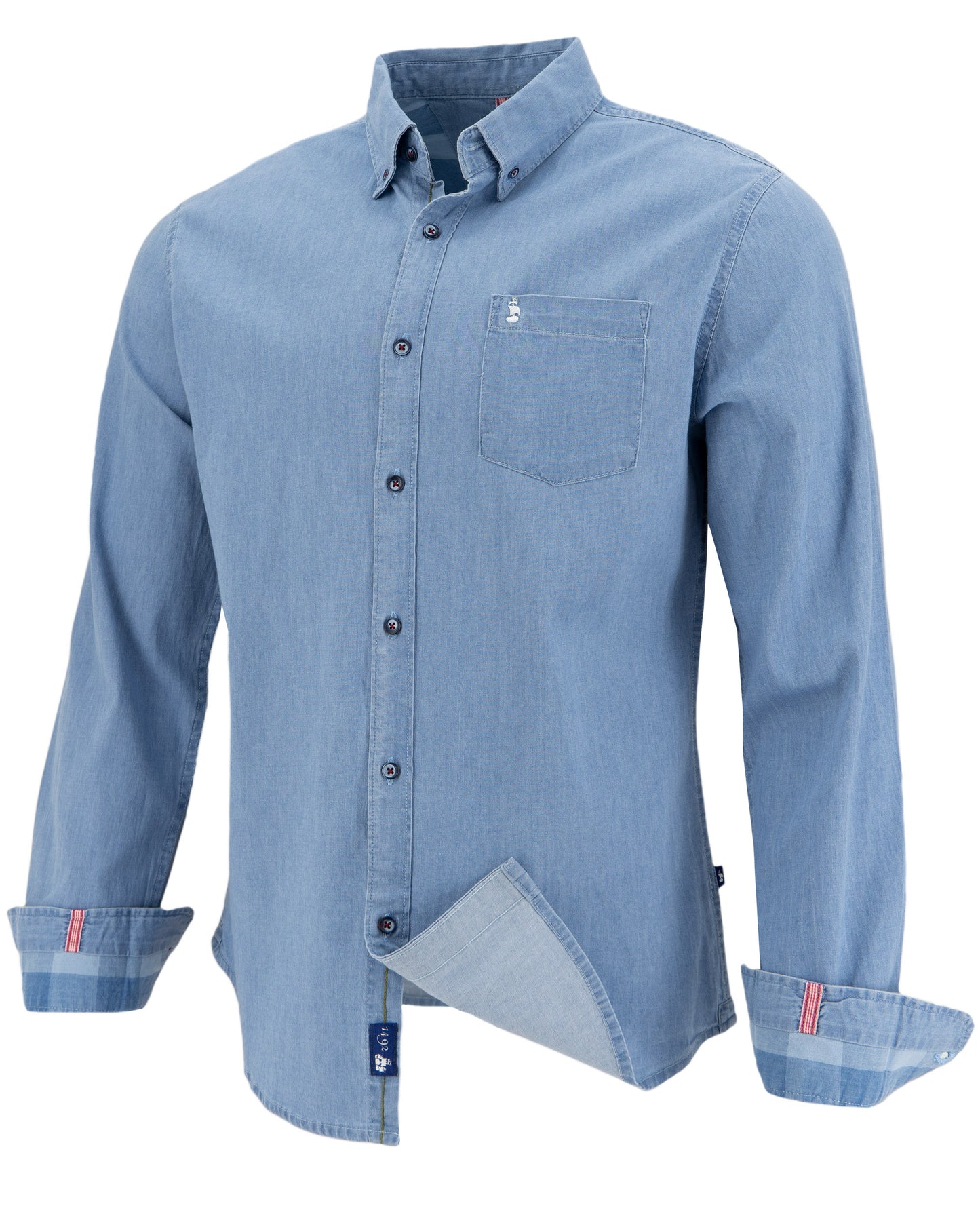 CAMISA 1492 MANGAS LARGAS LISA PARA CABALLEROS ** ANT-220 X003TPMRUZ