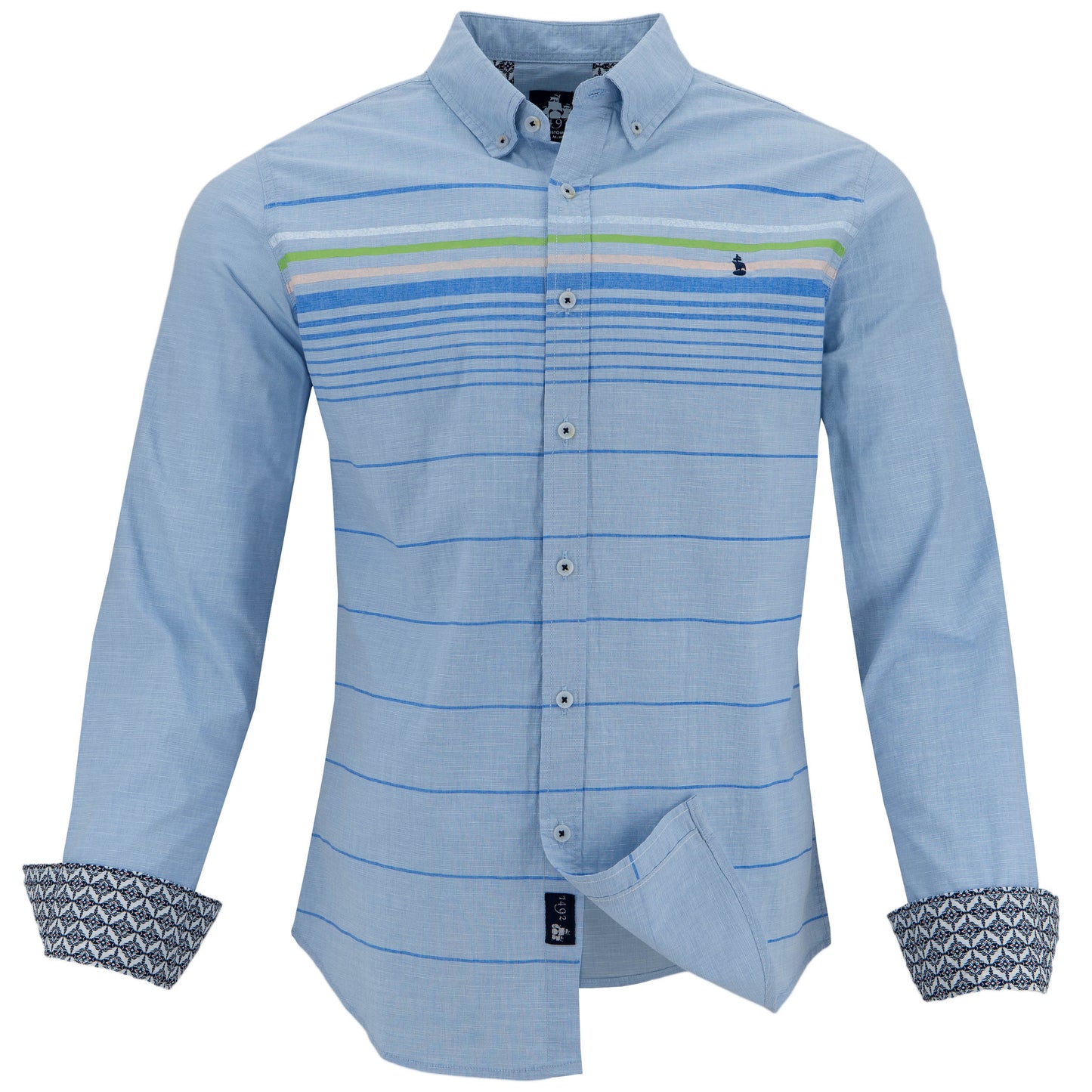 CAMISA 1492 MANGAS LARGAS RAYAS PARA CABALLEROS