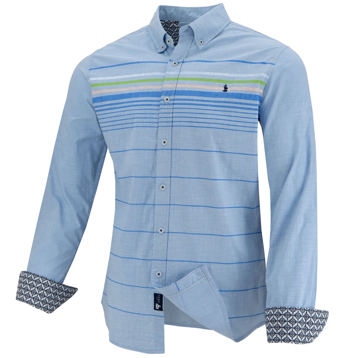 CAMISA 1492 MANGAS LARGAS RAYAS PARA CABALLEROS