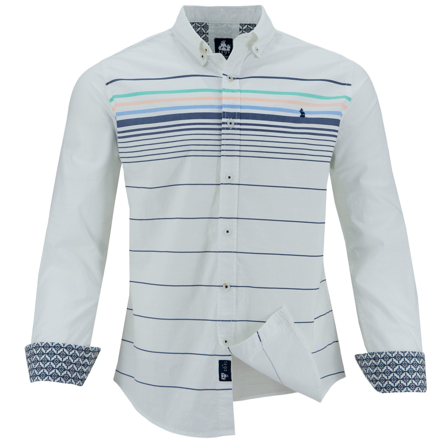 CAMISA 1492 MANGAS LARGAS RAYAS PARA CABALLEROS