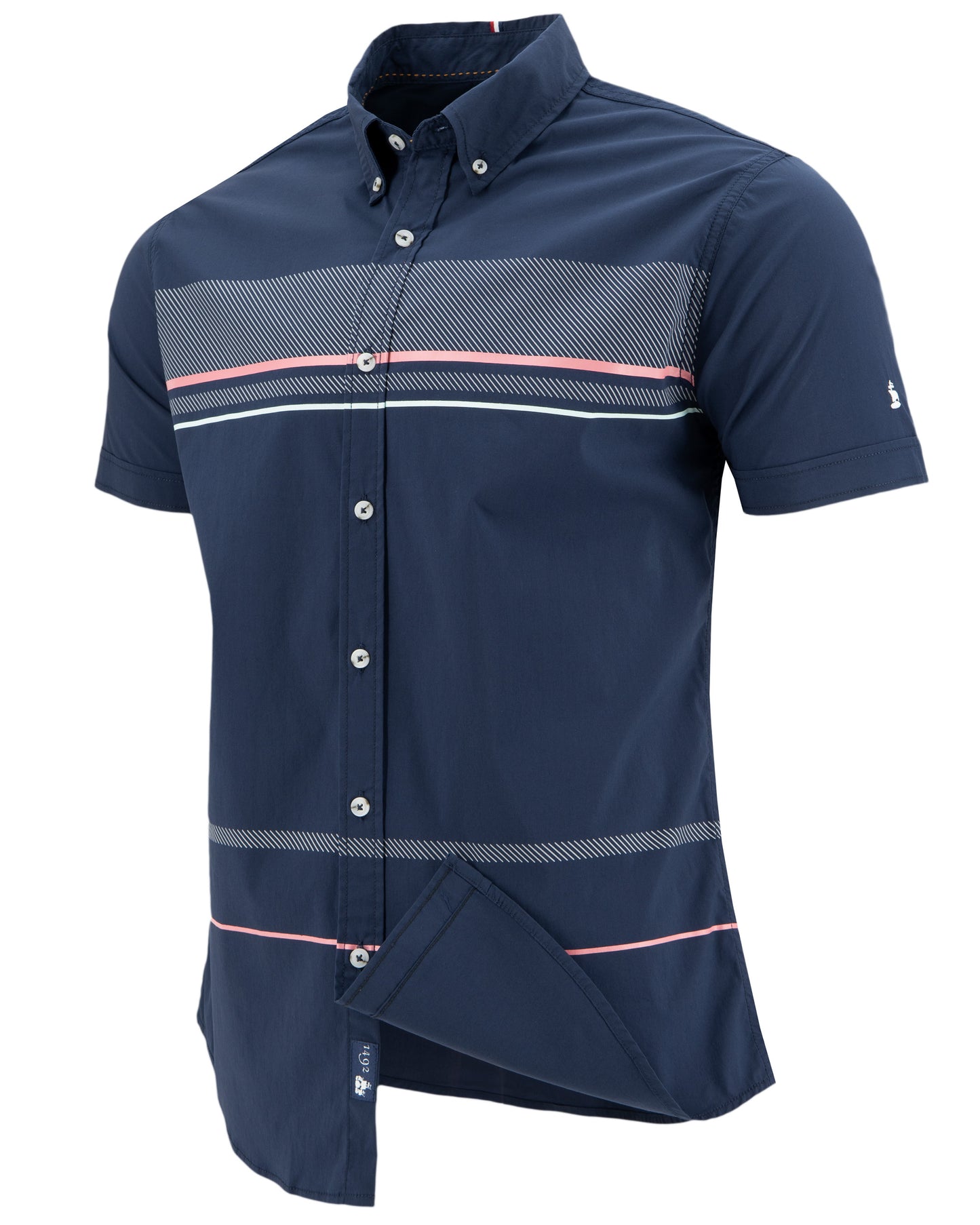 CAMISA 1492 MANGAS CORTAS RAYAS PARA CABALLEROS
