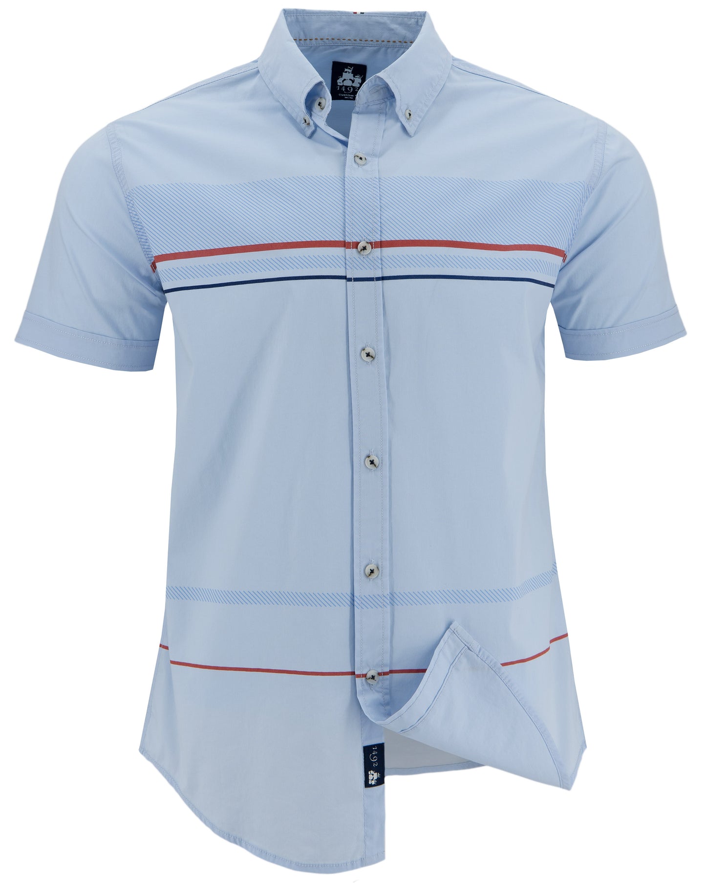 CAMISA 1492 MANGAS CORTAS RAYAS PARA CABALLEROS