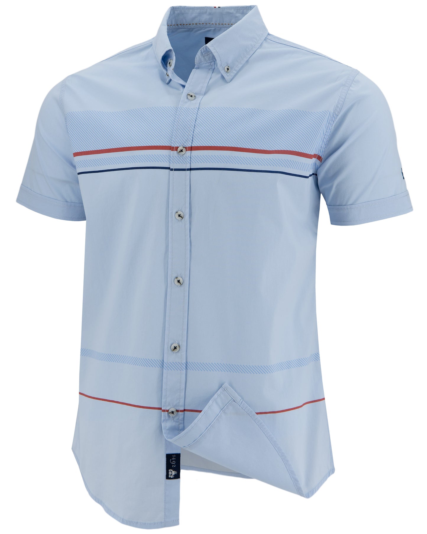 CAMISA 1492 MANGAS CORTAS RAYAS PARA CABALLEROS