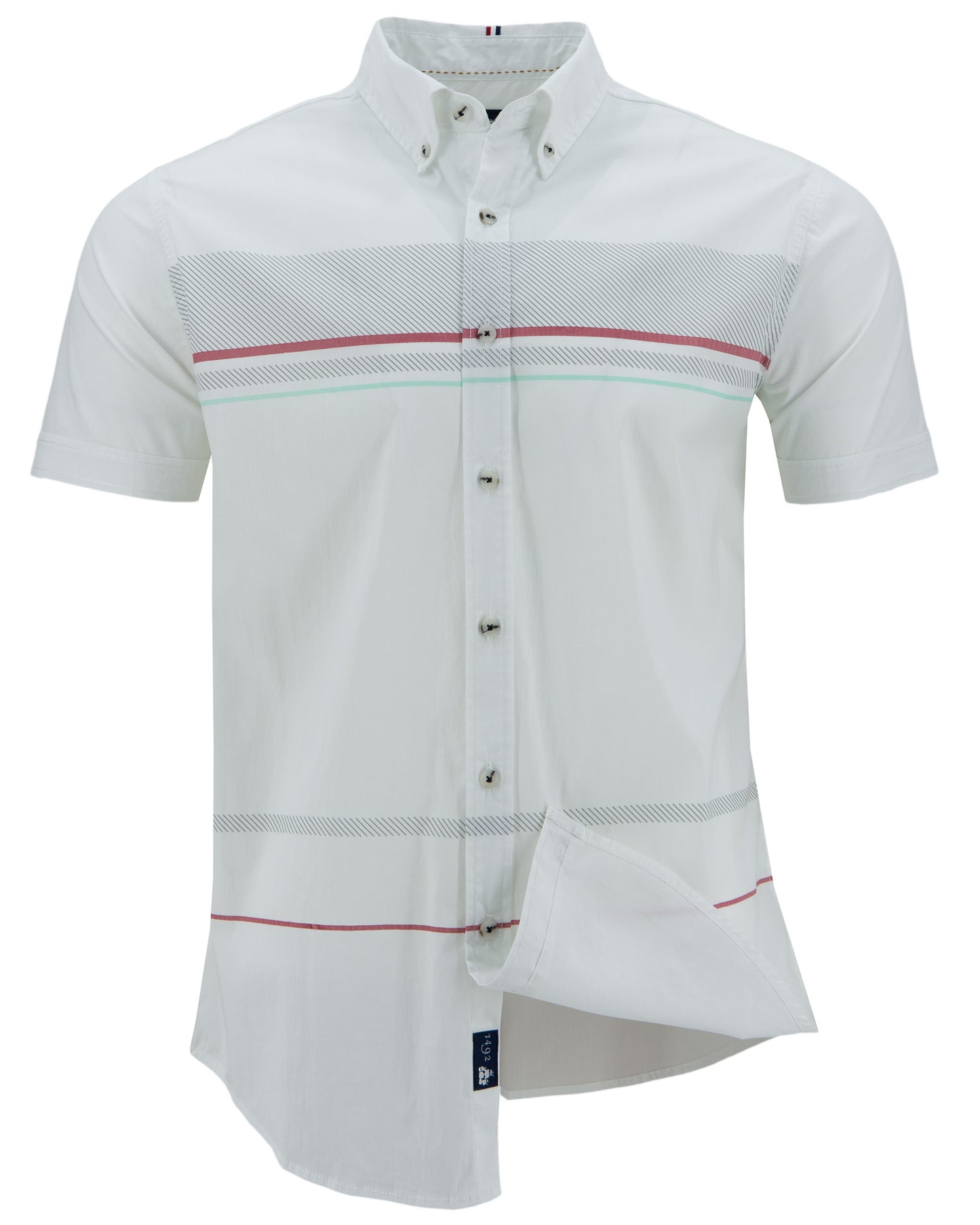 CAMISA 1492 MANGAS CORTAS RAYAS PARA CABALLEROS