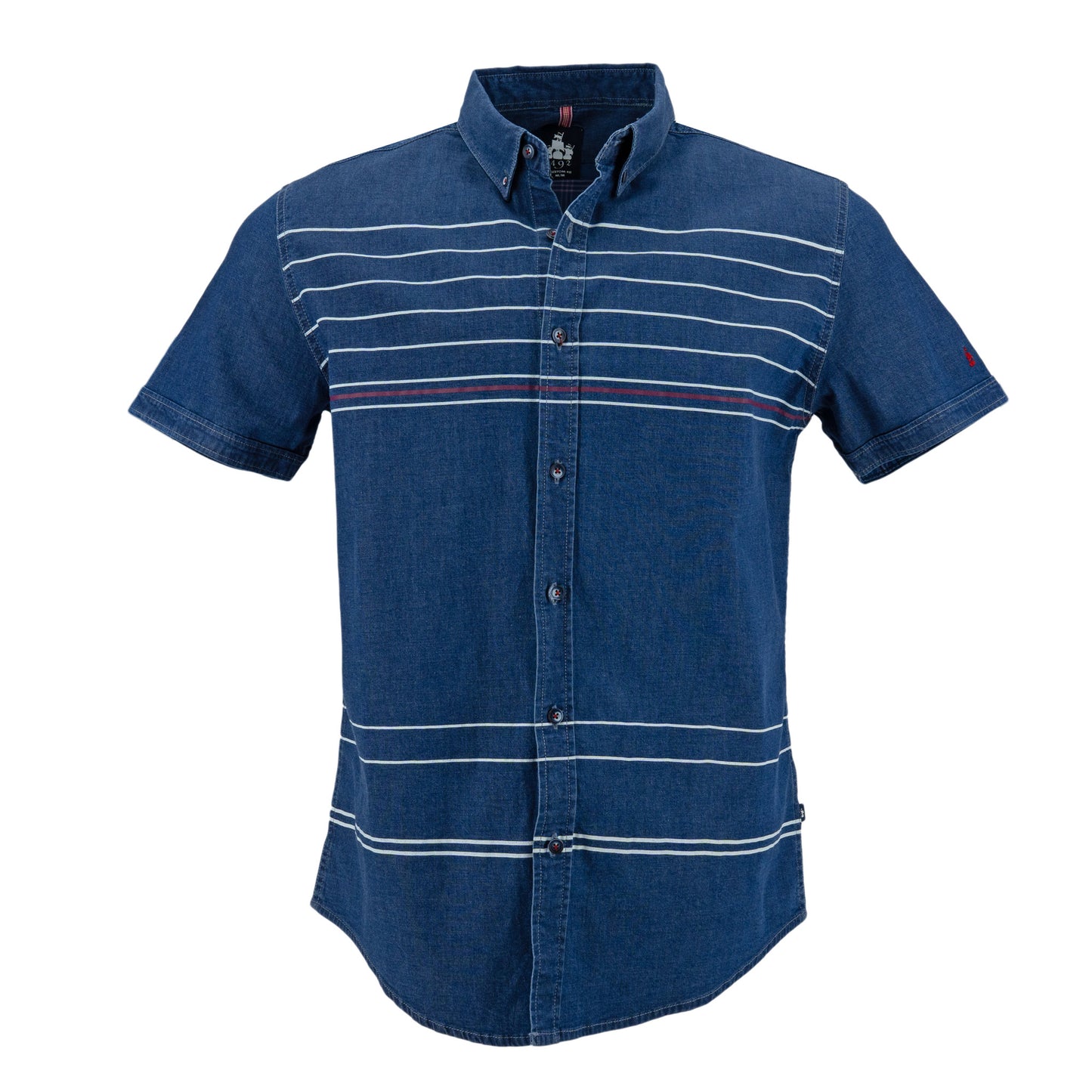 CAMISA 1492 MANGAS CORTAS RAYAS PARA CABALLEROS ** ANT-403-404 CODIGO: 3015087