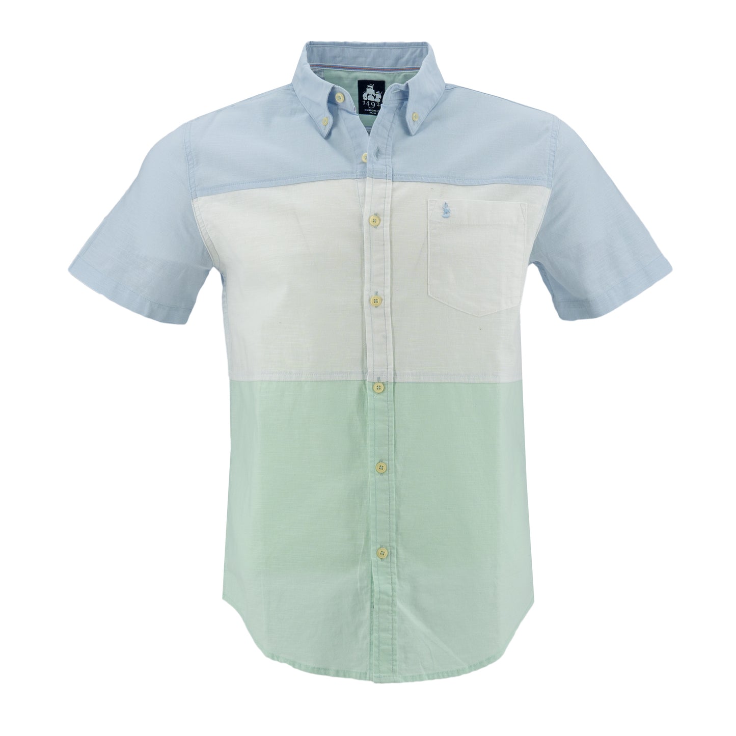 CAMISA 1492 MANGAS CORTAS COMBINADA PARA CABALLEROS ** ANT-424-425 CODIGO: 3015237